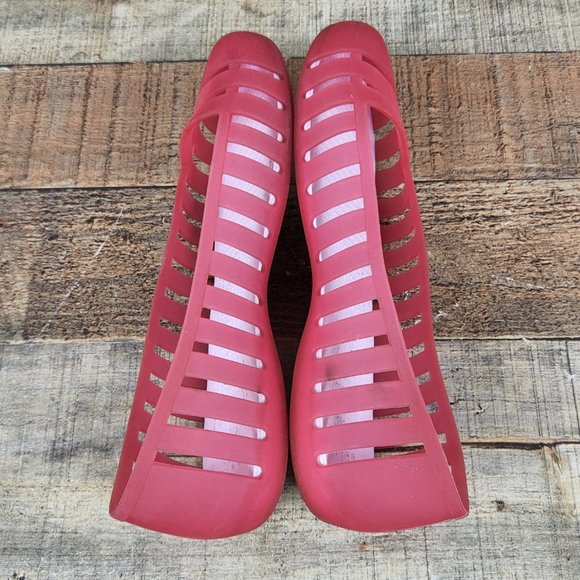 Crocs Adrina II Jelly Flat Women 5 Pink Slip On Sandal Cutout Design Waterproof - Picture 7 of 9